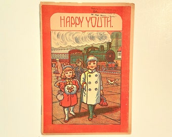 Livre vintage « Happy Youth » imprimé en Allemagne