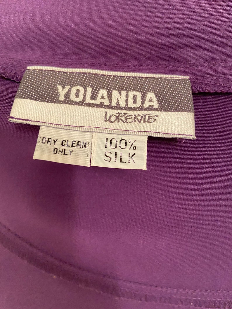 Robe et veste longue en soie violettes vintage de Yolanda image 9