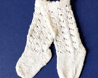 Vintage Hand Knit Baby Socks: Cotton