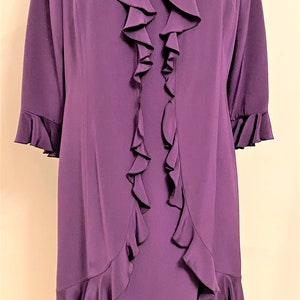 Robe et veste longue en soie violettes vintage de Yolanda image 3