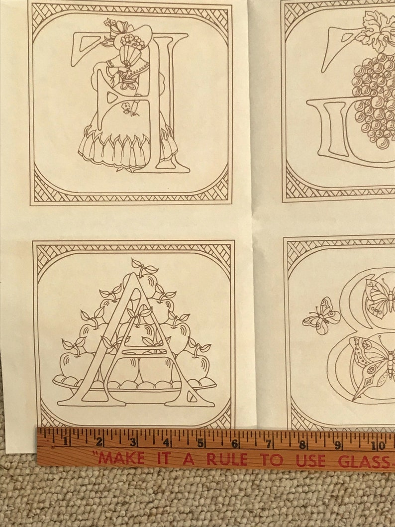 Fancy Alphabet Patches Vintage Better Homes and Gardens Craft Kit 1981