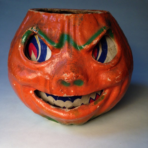 Vintage Halloween Paper Mache Pumpkin