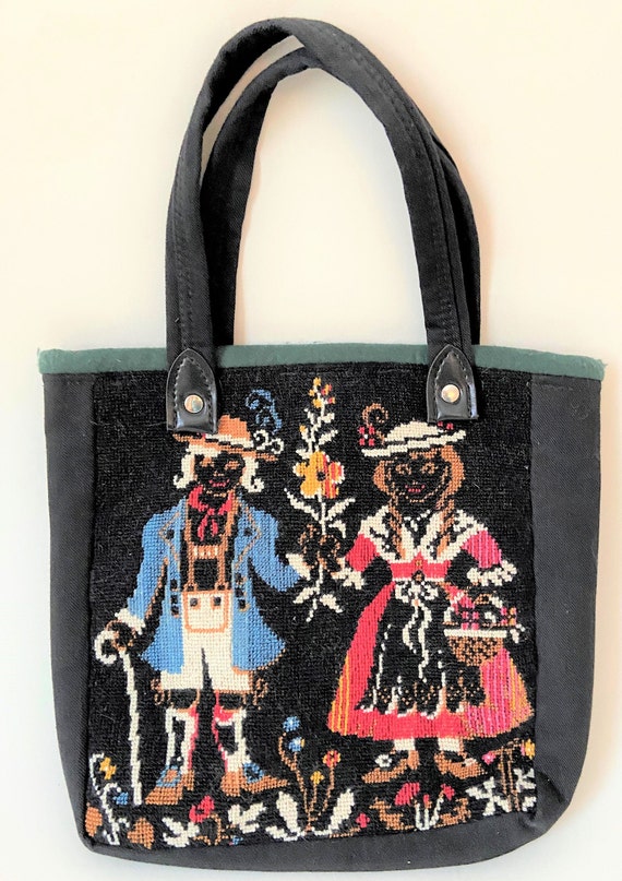 Vintage Needlepoint Purse/Bag: Bavarian Costumed … - image 2