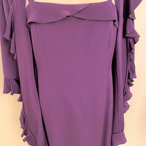 Robe et veste longue en soie violettes vintage de Yolanda image 5