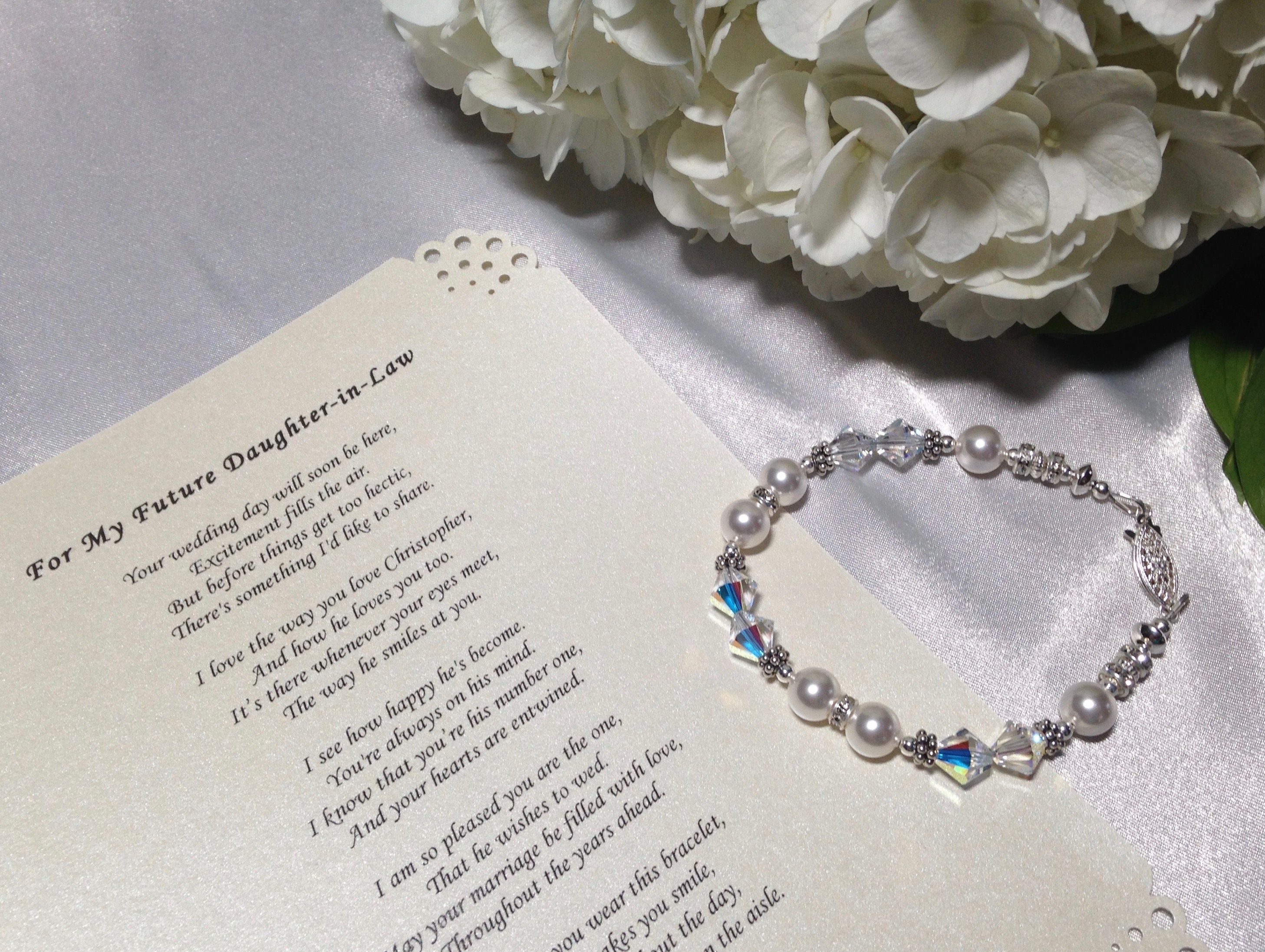Wedding bracelet and personalized poem or note for your future Etsy