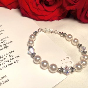 Granddaughter wedding bracelet and a personalizable poem conveying your emotions and love