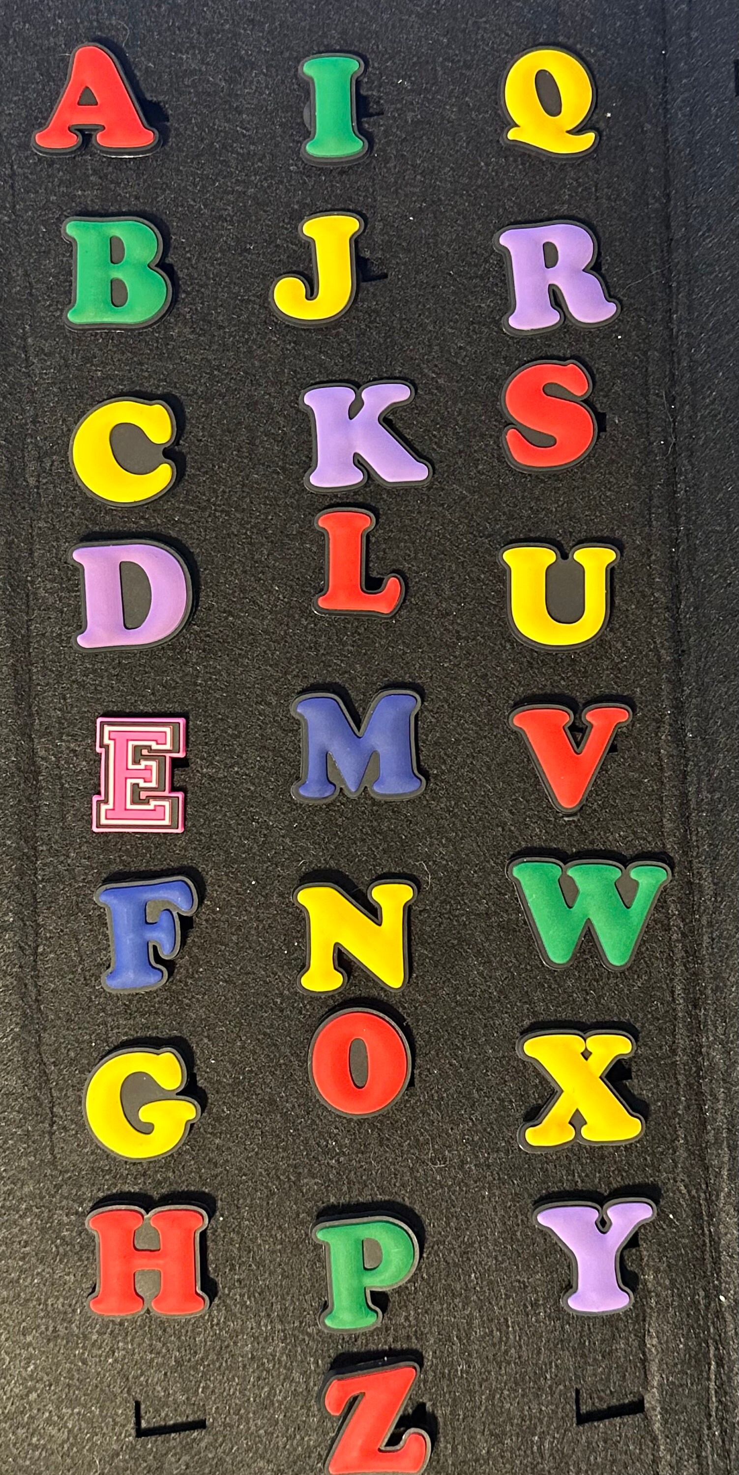 Glow in the Dark Croc Charms Letters and Numbers 