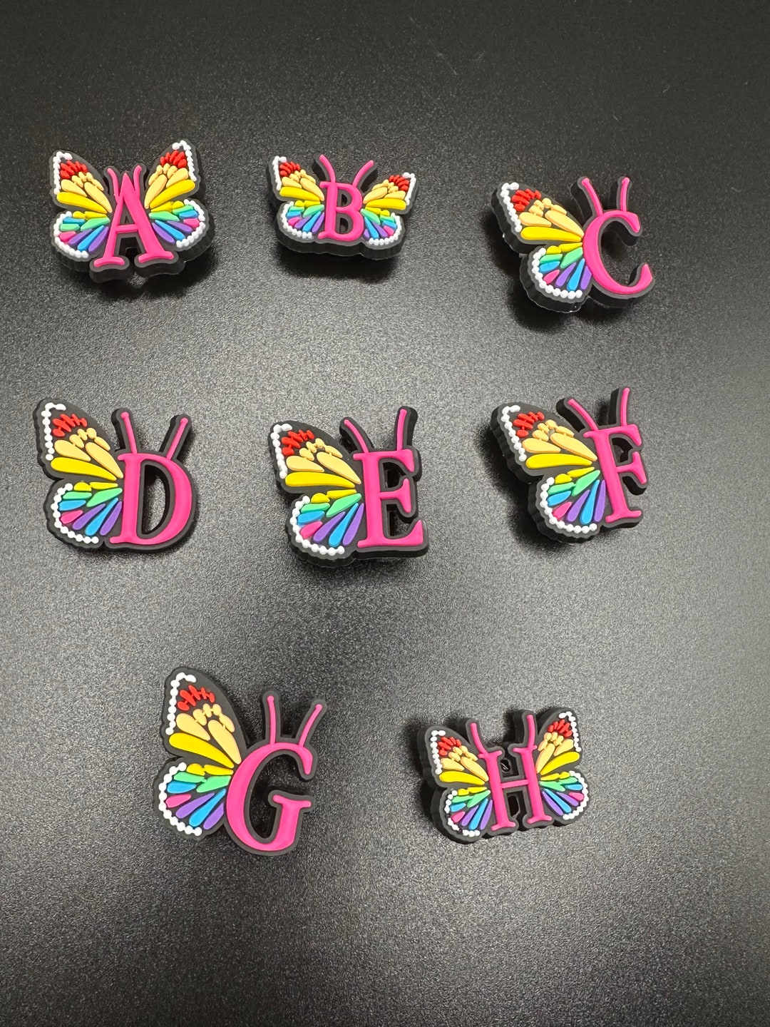 Butterfly Letter/alphabet Croc Charms Etsy