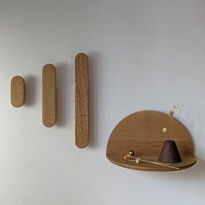 Vertical Wall Hook, Wall Hook, Wood, Hook, Coat Hook, Hook for Wall, Wood Wall Hook, Vadar Hook White Oak