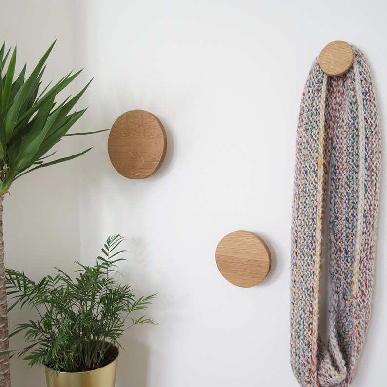 Round Wood Wall Hook Wall Hook Wood Hook Coat Hook Hook Etsy