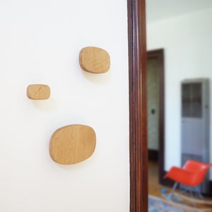 Solid geometric wood wall hooks, Circle, Square, Rectangle, Hexagon, Pentagon, Triangle