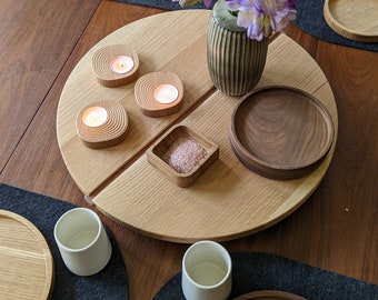 Lazy Susan | Lady Suzanne | Walnut Lazy Susan | White Oak Lazy Susan | Centerpiece | Wood Lazy Susan