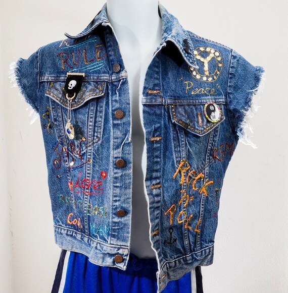 denim jacket with vest