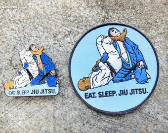 Eat Sleep Jiu Jitsu pin & Iron-On Patch - mma ufc BJJ