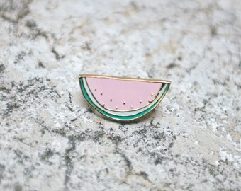 Squiggly Watermelon Hand Drawn Lapel Pin - Bargin pin!