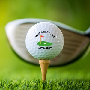 Personalized Golf Balls - Best Dad By Par, Dad Golf Gift, Funny Father&#39;s Day Gift for Golfer Dad, Set of 6 Balls, Custom Golf Balls