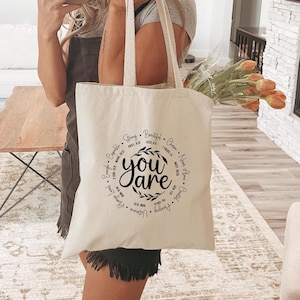 Bible Verse Tote Bag, Scripture Bag, Christian Tote, Faith Bag, Inspirational Gift, Church Accessory, Religious Book Bag