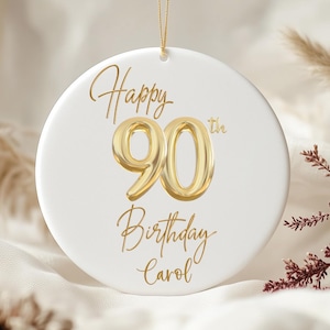 Personalized 90th Birthday Ornament, 90th Birthday Gift, Grandma Ornament, 90th birthday Gift Idea, Milestone Birthday Keepsake