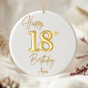 Personalized 18th Birthday Ornament, 18th Birthday Gift, 18th Birthday Gift Idea, Milestone Birthday Keepsake for her