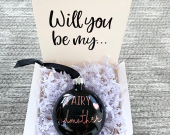 Fairy Godmother Ornament, Godmother Gift, Godmother Christmas Ornament, Godmother Proposal Gift, Will you be my Godmother,Godmother Gift Box