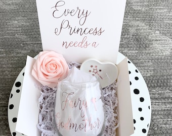 Fairy Godmother, Godmother Wineglass, Godmother Gift, Godmother Proposal Gift, Every Princess Needs a, Godmother Box, Godmother Gift Box