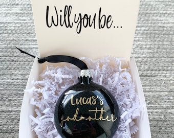 Godmother Ornament, Godmother Gift, Godmother Proposal Gift, Will you be my Godmother, Godmother Gift Box, Personalized Godmother Gift