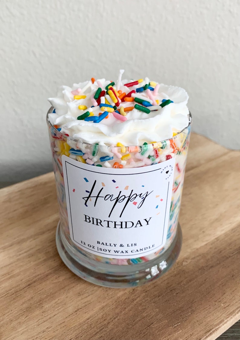 Happy Birthday Candle, Birthday Gift, Candle W/sprinkle, Buttercream