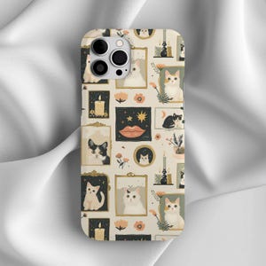 Cute Cat Phone Cases, Cat-Themed Accessories for Phone, Cat Art, iPhone 16 15 14 13 12 11 Pro Max 8 Plus X,Samsung Galaxy S24 S23 S22 S21