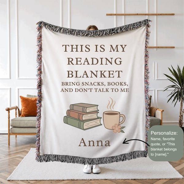 Personalized Reading Blanket-This is My Reading Blanket, Custom Literary Gift, Book lover gift, Reading blanket for her, Literary girl merch