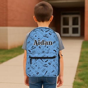 Personalized Boys Sports Backpack, Custom Name Baseball Themed Bag for Kids, School, Daycare & Travel Gift