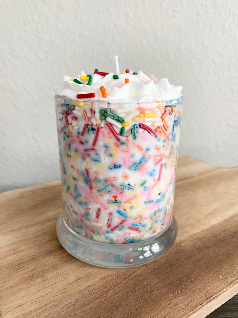 Happy Birthday Candle, Birthday Gift, Candle W/sprinkle, Buttercream