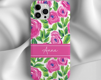Funda floral personalizada con nombre, funda personalizada para iPhone 17, 16, 15 Pro Max, 14, 13, 12, Samsung Galaxy S24, S23, S22, estilo bohemio.