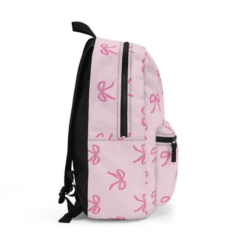 Personalized Pink Bow Kids Backpack, Custom Name Girls School Bag ...