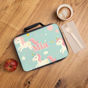 Personalized Unicorn Lunch Box for Girls, Kids Insulated Lunchbox, Back to School Accessory, Custom Name Kids Lunch Bag