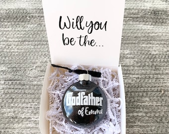 Godfather Ornament, Godfather Gift, Godfather Proposal Gift, Will you be my Godfather, Godfather Box, Godfather Gift Box