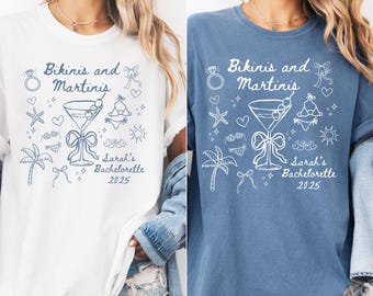 Bikinis & Martinis Bachelorette Shirt, Bride To Be Shirt, Comfort Colors Shirt, Girls Weekend Tee, Beach Bachelorette Party, Wedding Party