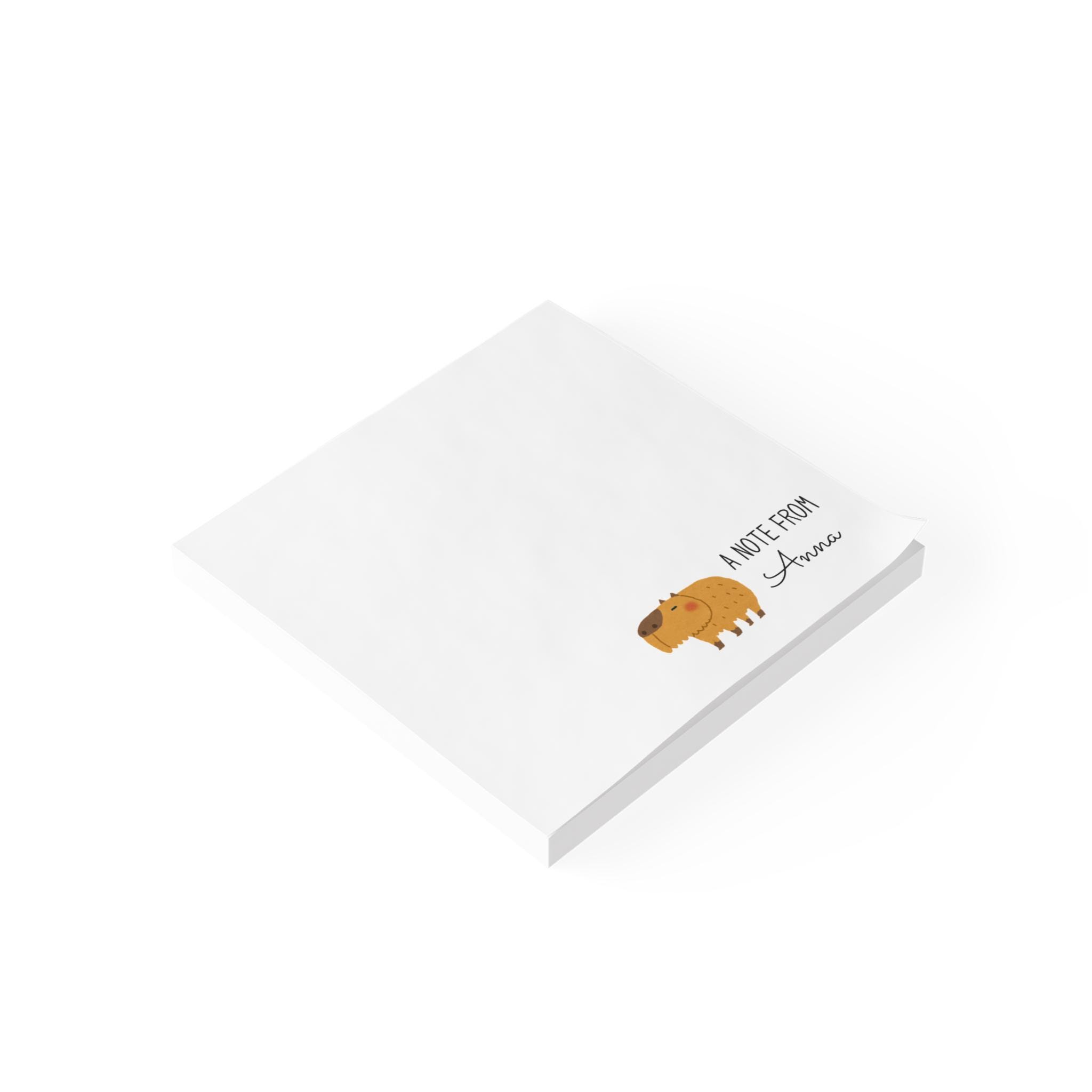 Personalized Capybara Note Pad, Cute Capybara Stationery, Custom Sticky ...