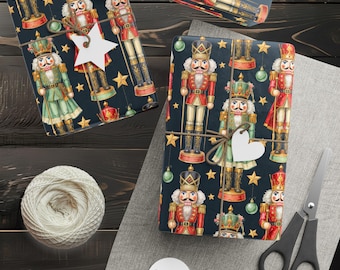 Nutcracker Wrapping Paper Holiday Gift Wrap Nutcracker Gift Wrap Elegant Christmas Gift Wrap Christmas Wrapping Paper Seasonal Gift Wrap