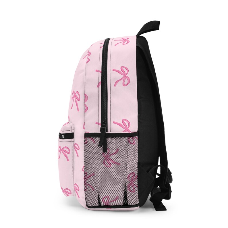 Personalized Pink Bow Kids Backpack, Custom Name Girls School Bag ...