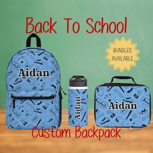 Baseball Boys Personalized Backpack, Lunch Bag, Water Bottle, Kids Travel Backpack, Name Backpack, Gift for Students,Back to School