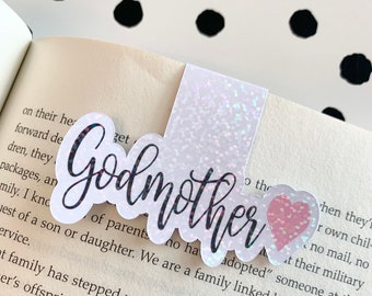 Godmother Magnetic Bookmark, Bookish Gift, Gift for Godmother, Planner Bookmark, Book Lover, Small Godmother Gift, Magnetic page marker,