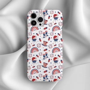 Patriotic Red, White & Blue Phone Case, Summer Phone Case, Fourth of July, BBQs, Independence Day, iPhone, Samsung Case