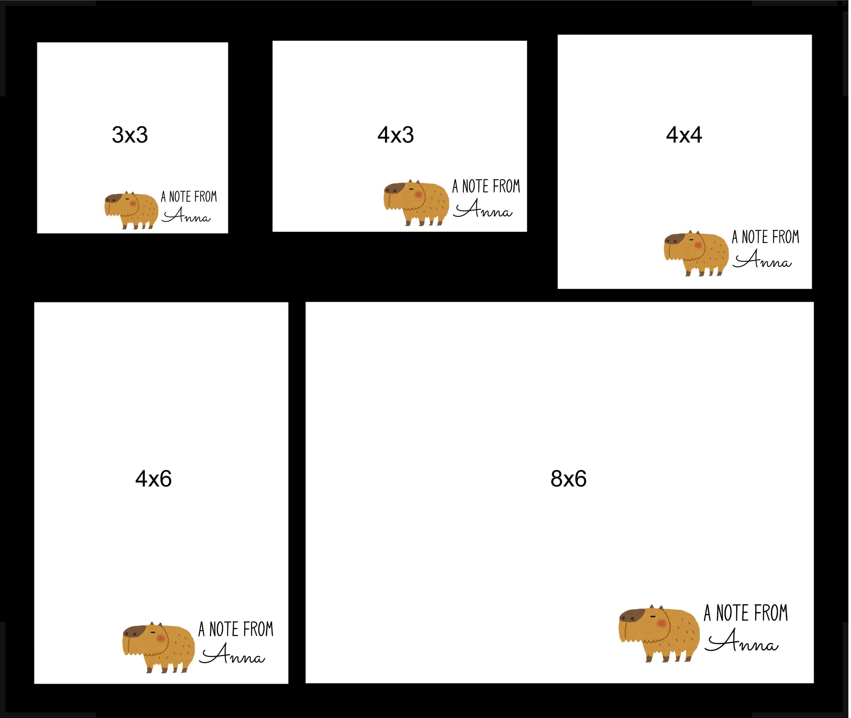 Personalized Capybara Note Pad, Cute Capybara Stationery, Custom Sticky ...