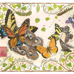 God Dreamt a Butterfly vintage Collectible Postcards