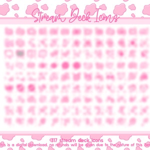 Stream Deck Icons Strawberry Cow Print Pastel Pink Twitch Deck Icons