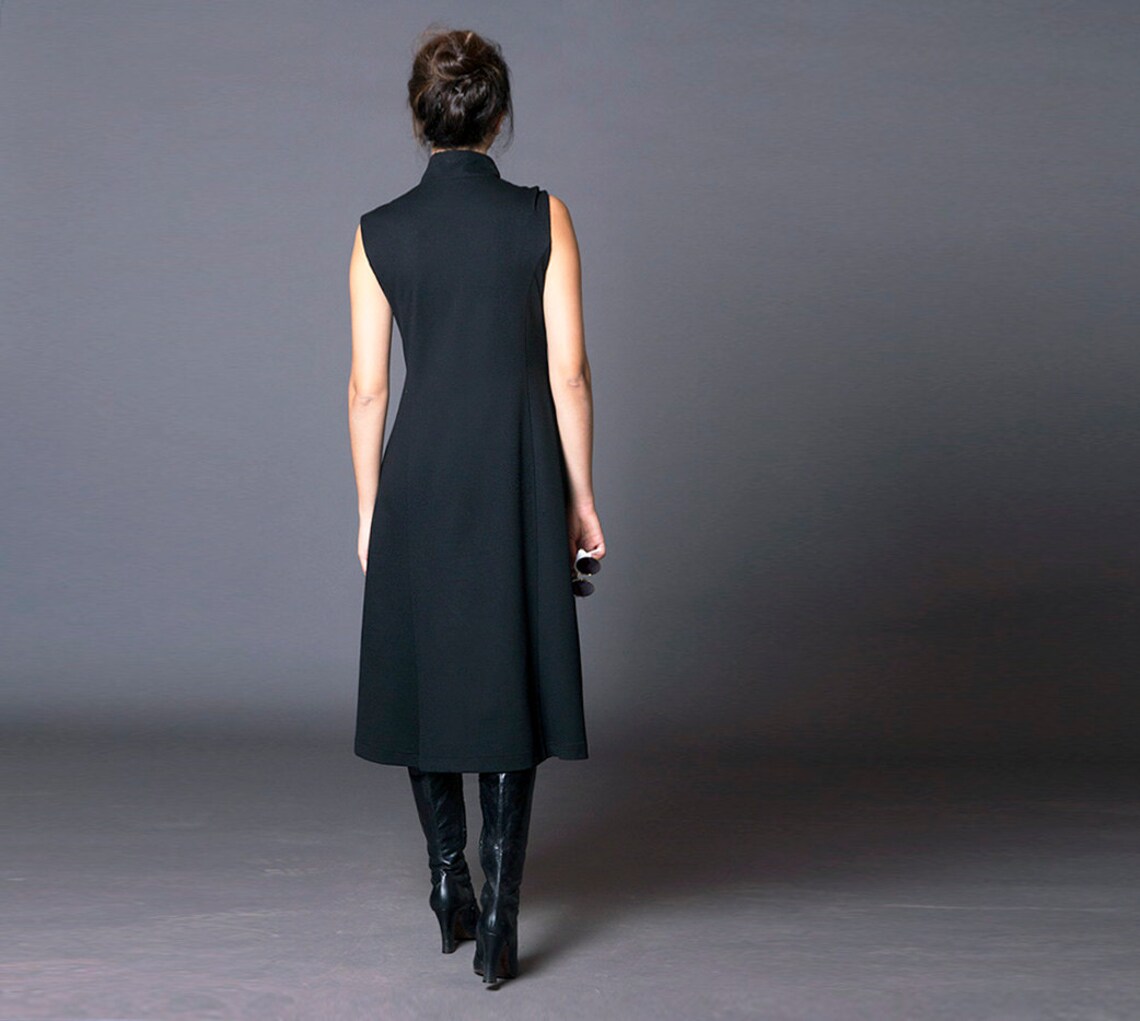 Long Black Jacket Elegant Button Dress Hot Couture FREE Etsy