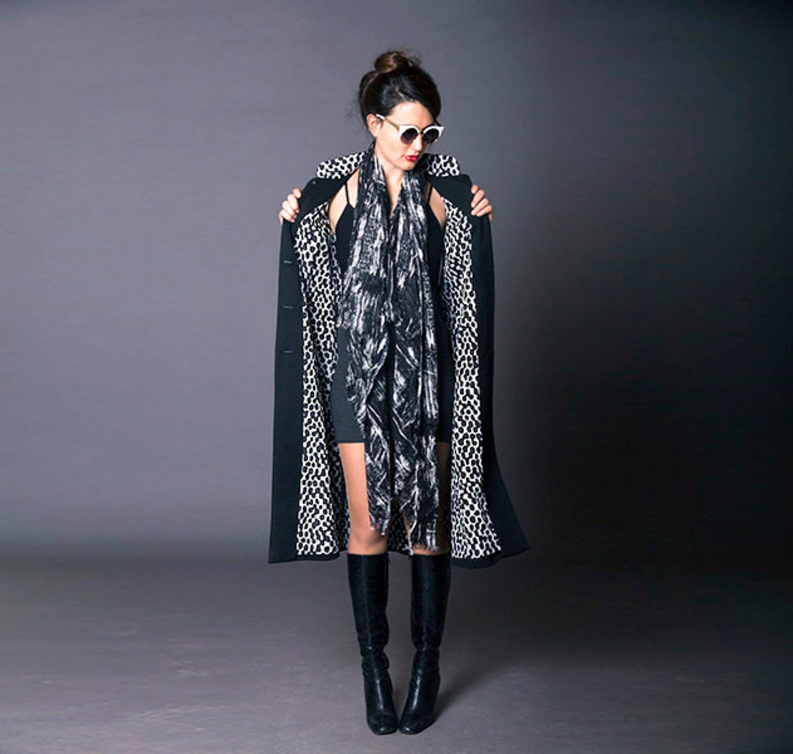 Long Black Jacket Elegant Button Dress Hot Couture FREE Etsy