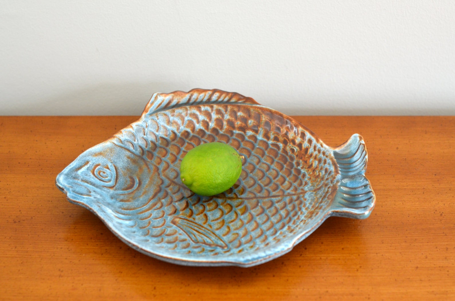 Vintage Dryden Pottery Fish Shaped Plate Tray Serving Dish Etsy