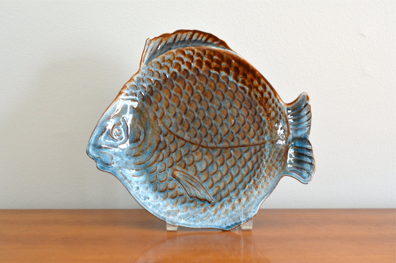 Vintage Dryden Pottery Fish Shaped Plate Tray Serving Dish Etsy
