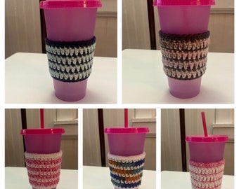 Striped Coffee Cozy, Koozie, Hot Cold Beverage Coozie,